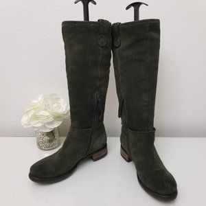 COQUE TERRA Bologna Green Moss Suede Tall Boots 37